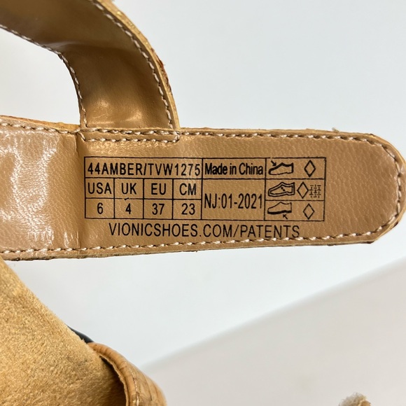Vionic Women's Amber Adjustable Sandals Gold Cork Plantar Fasciitis Sz 6M NWOB - Picture 11 of 12